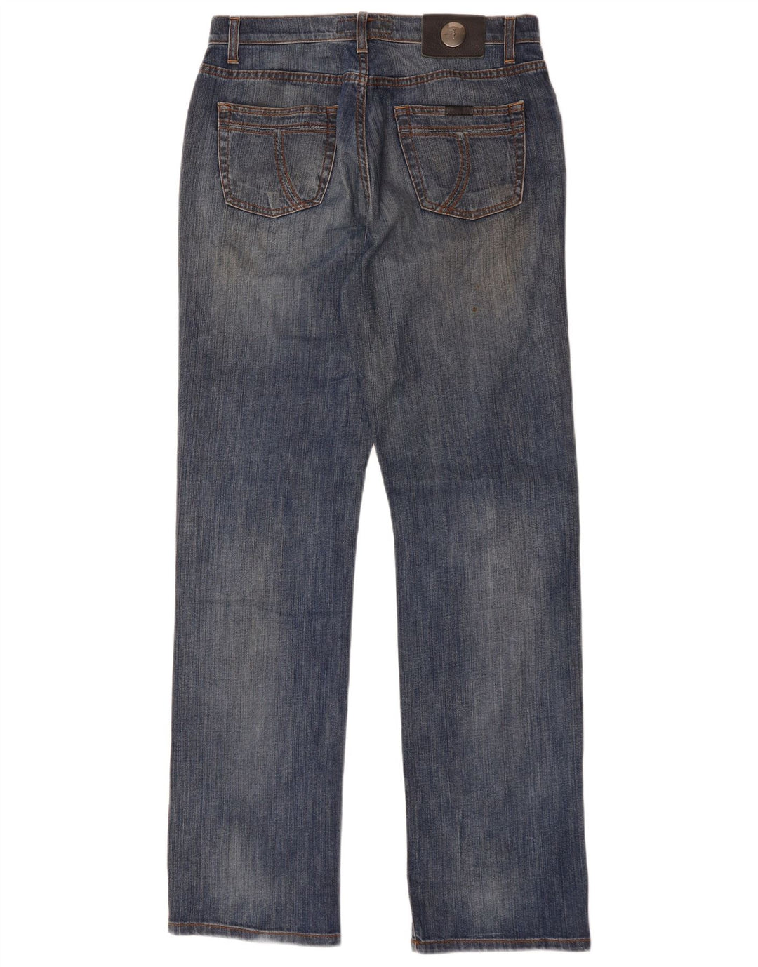 Trussardi Mens Straight Jeans W32 L34 Azul Algodão