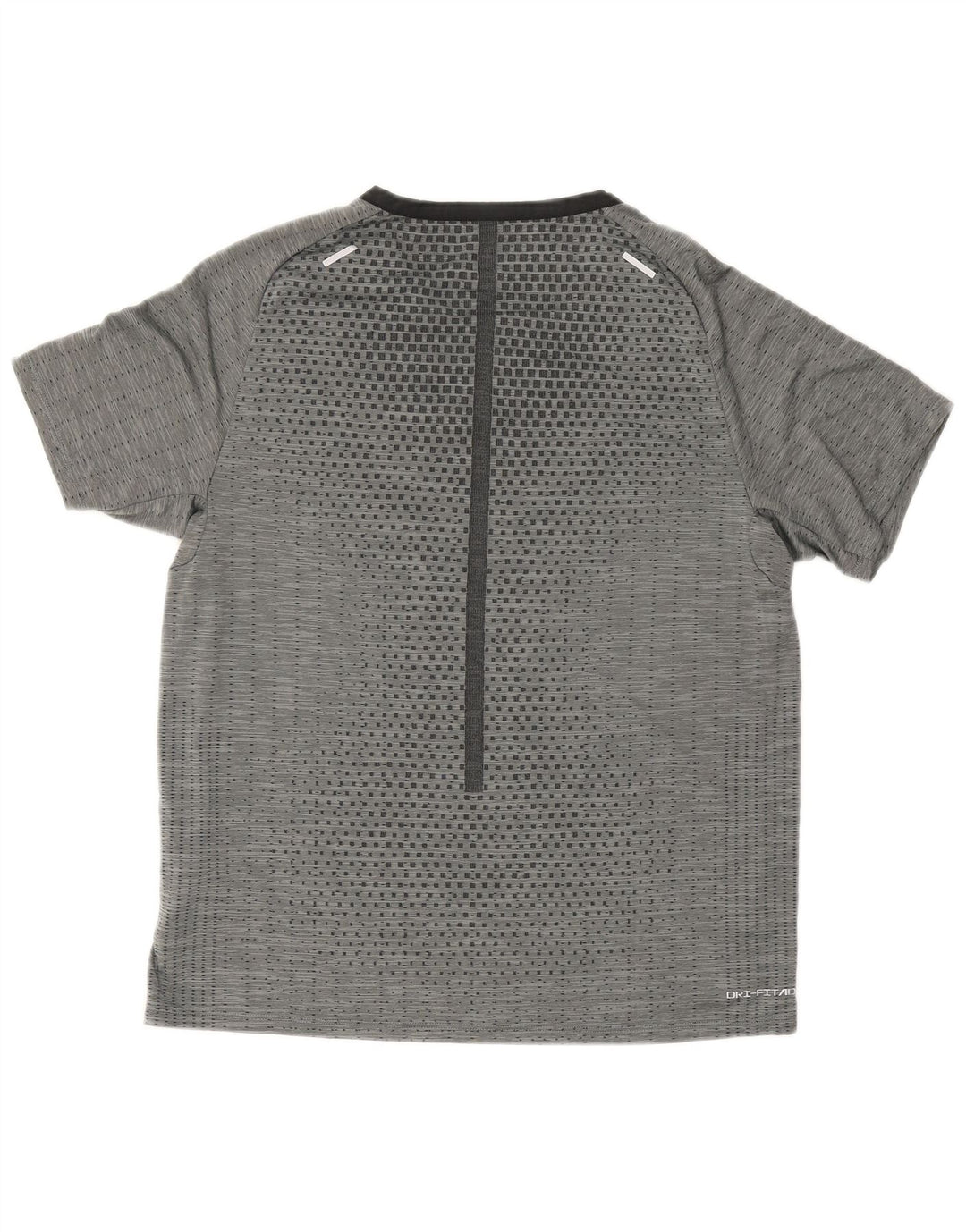 Camiseta masculina Nike Dri Fit Top cinza médio poliéster geométrico