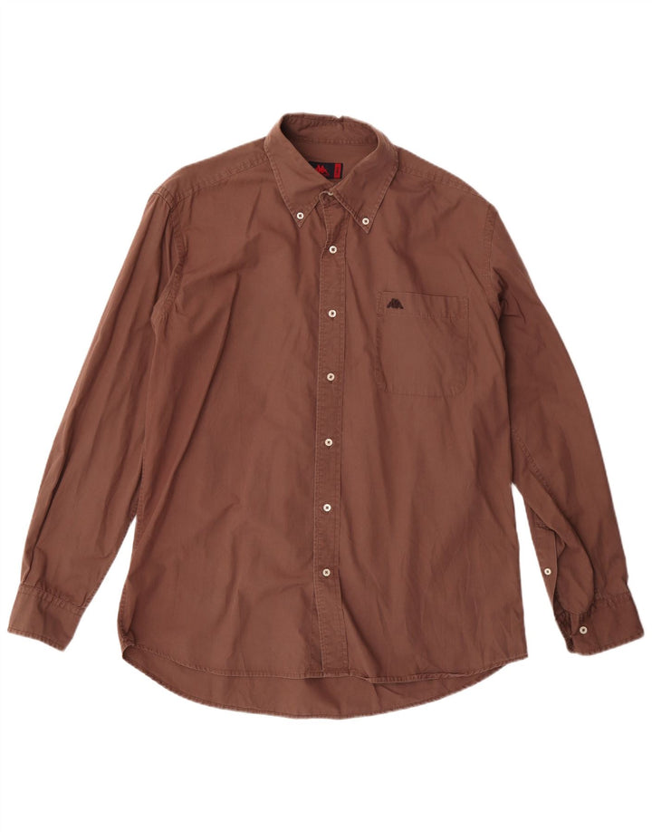 Camisa masculina Kappa grande algodão marrom