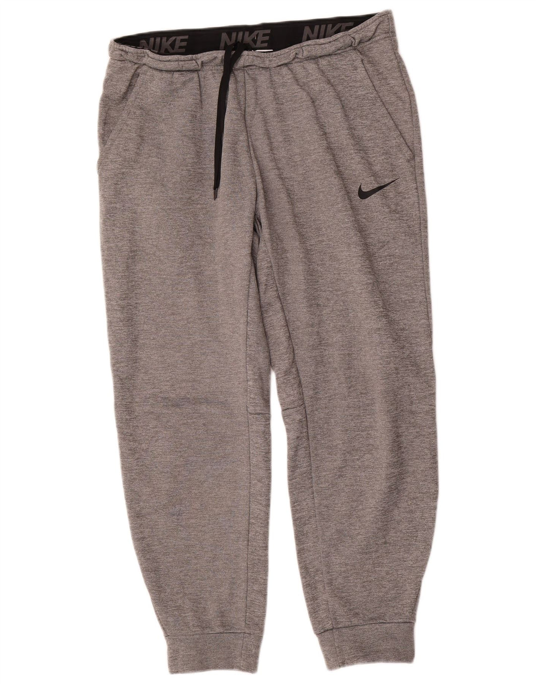 Calça esportiva masculina Nike Therma-Fit, calça jogger grande cinza poliéster
