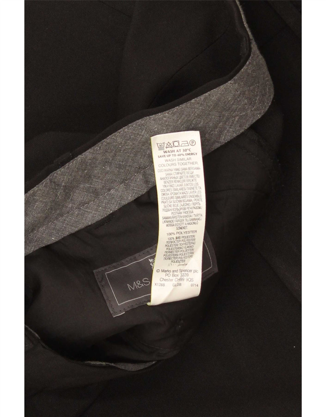 Calça feminina Marks & Spencer de ajuste regular W38 L29 poliéster preto