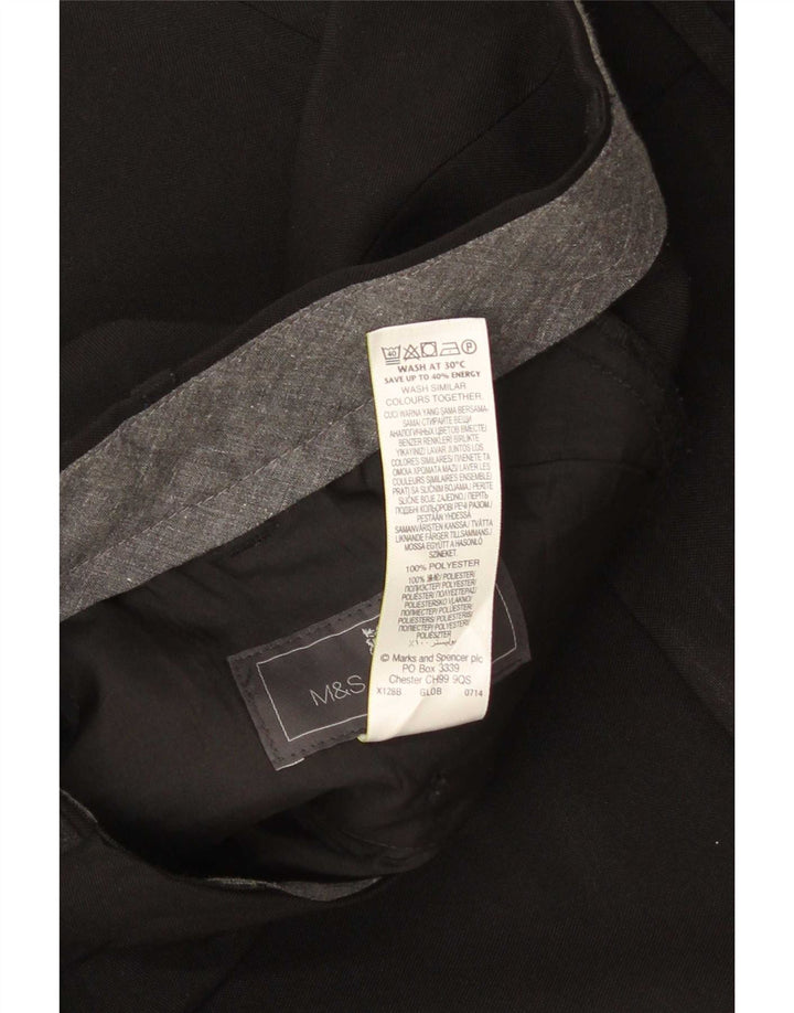 Calça feminina Marks & Spencer de ajuste regular W38 L29 poliéster preto