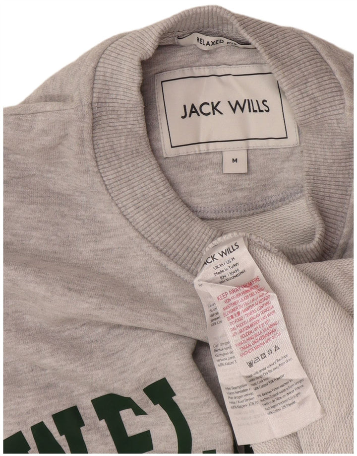 Jack Wills moletom masculino com ajuste relaxado gráfico jumper cinza médio salpicado