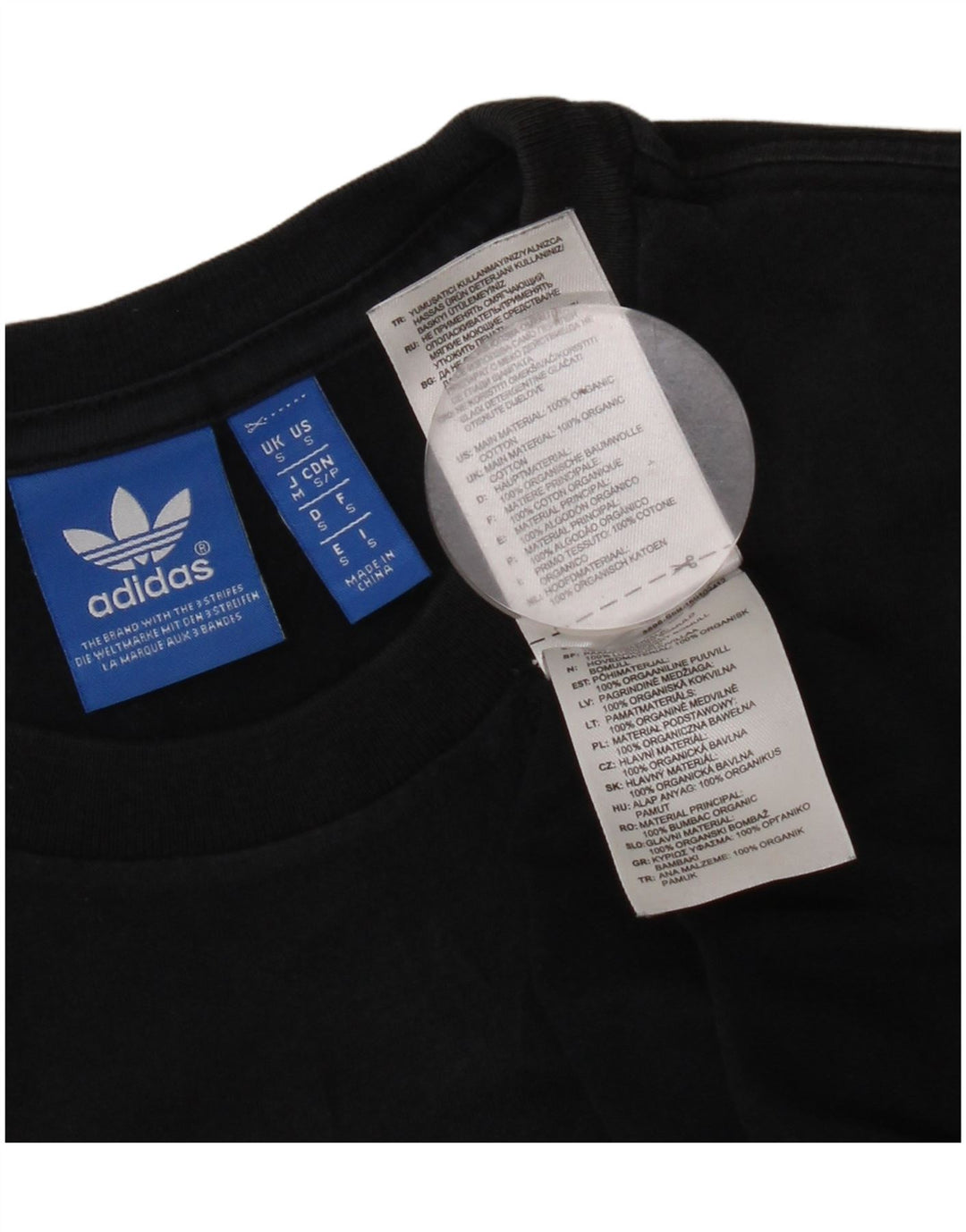 Adidas Mens Graphic T-Shirt Top Pequeno Algodão Preto
