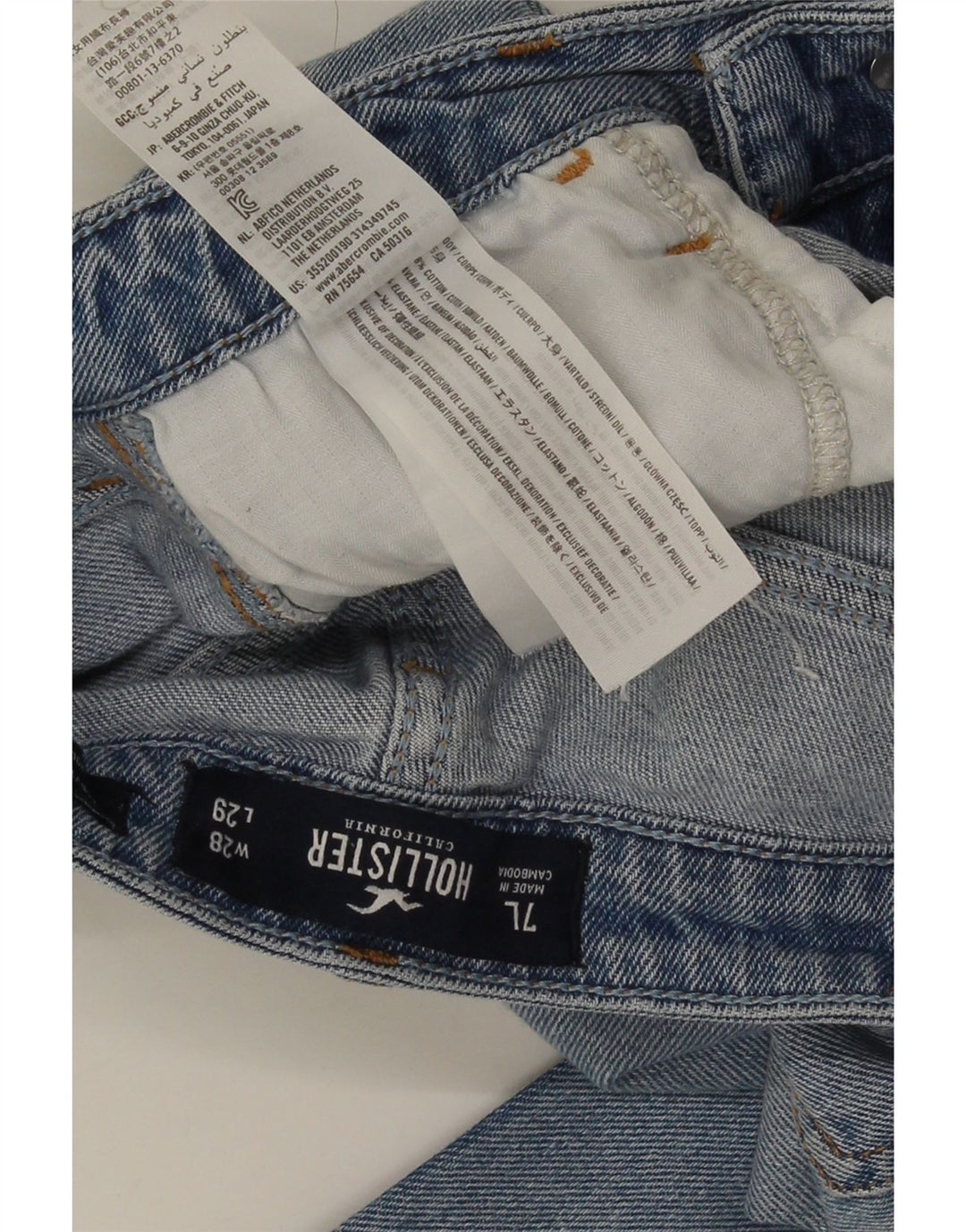 Hollister Jeans feminino slim US 7 médio W28 L29 algodão azul