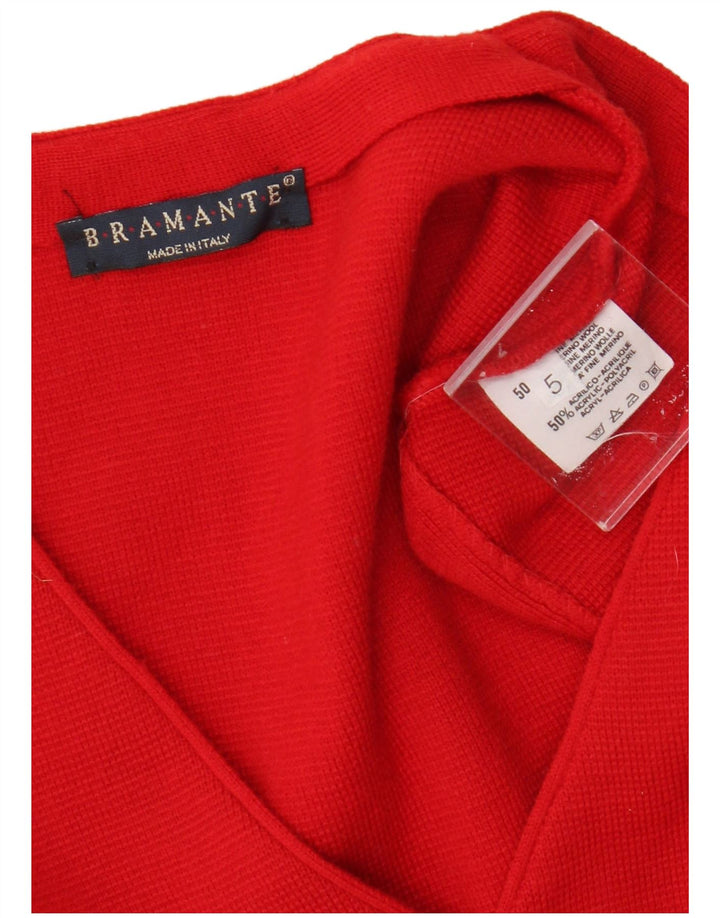 Colete masculino Bramante médio vermelho lã merino