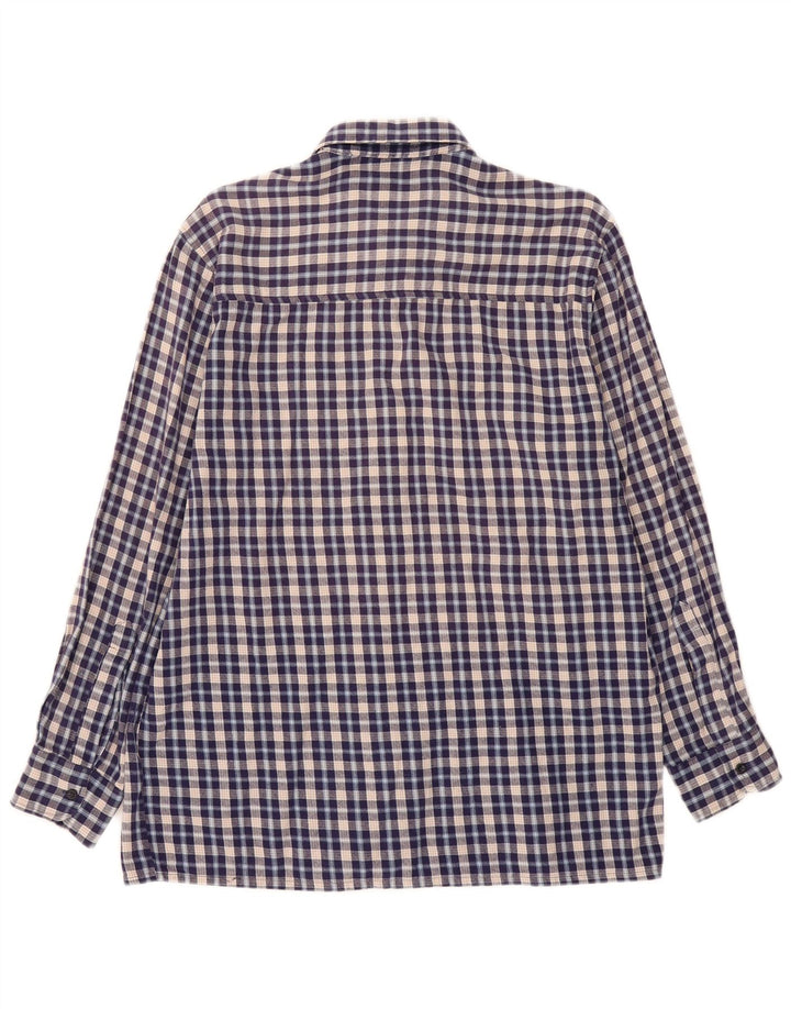 Camisa masculina de flanela FOLLIE tamanho 41/42 grande xadrez azul