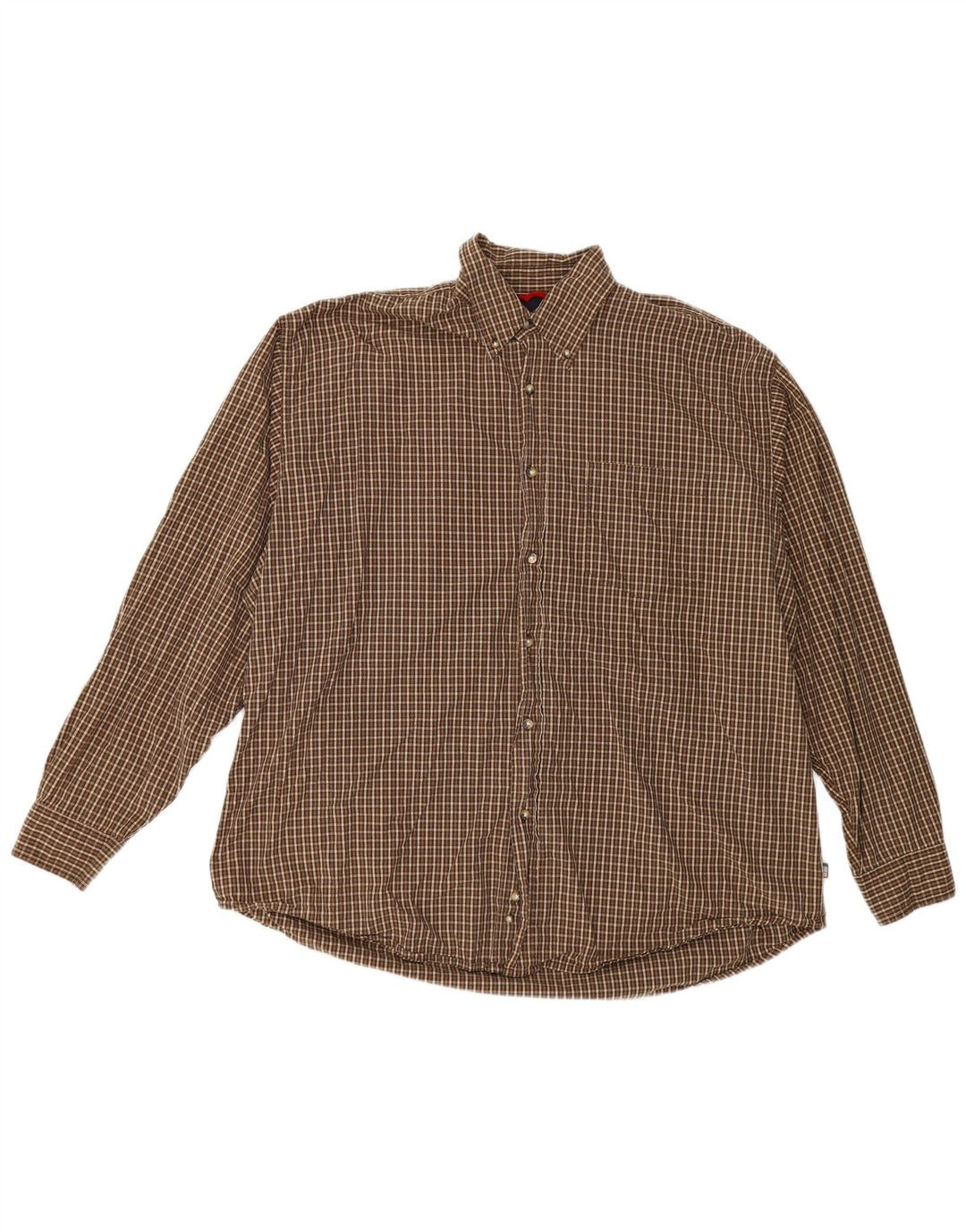 Camisa masculina Wrangler XL marrom xadrez algodão