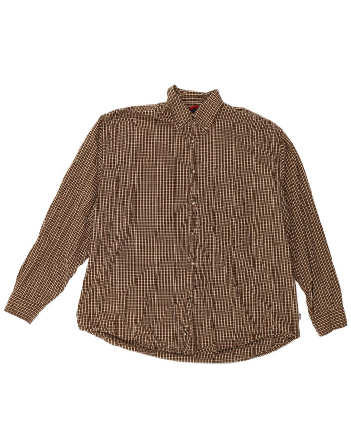 Camisa masculina Wrangler XL marrom xadrez algodão