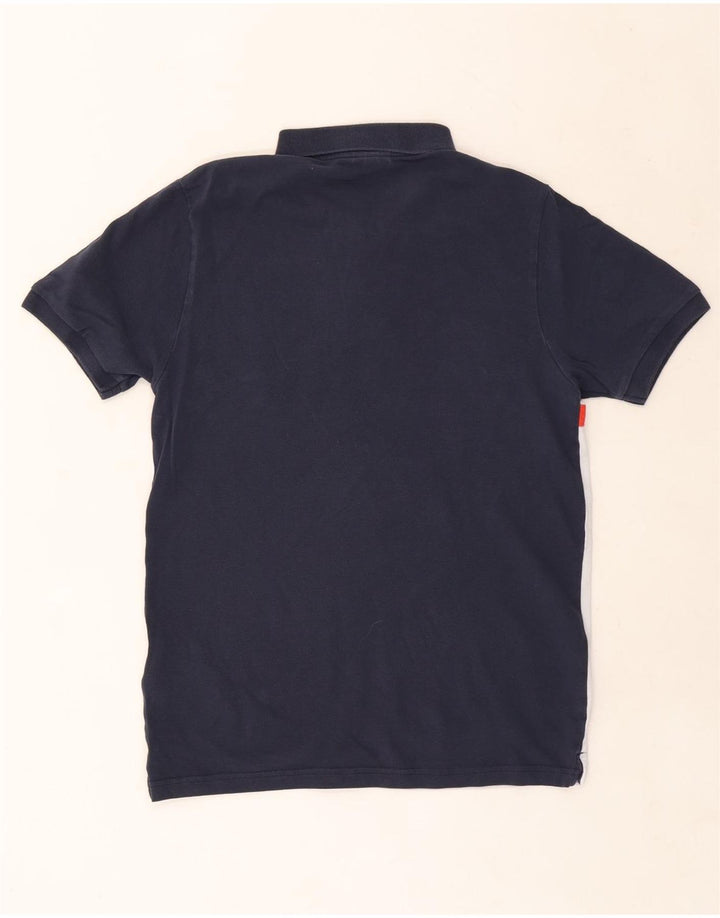 Camisa polo masculina Ellesse médio azul marinho algodão colorblock