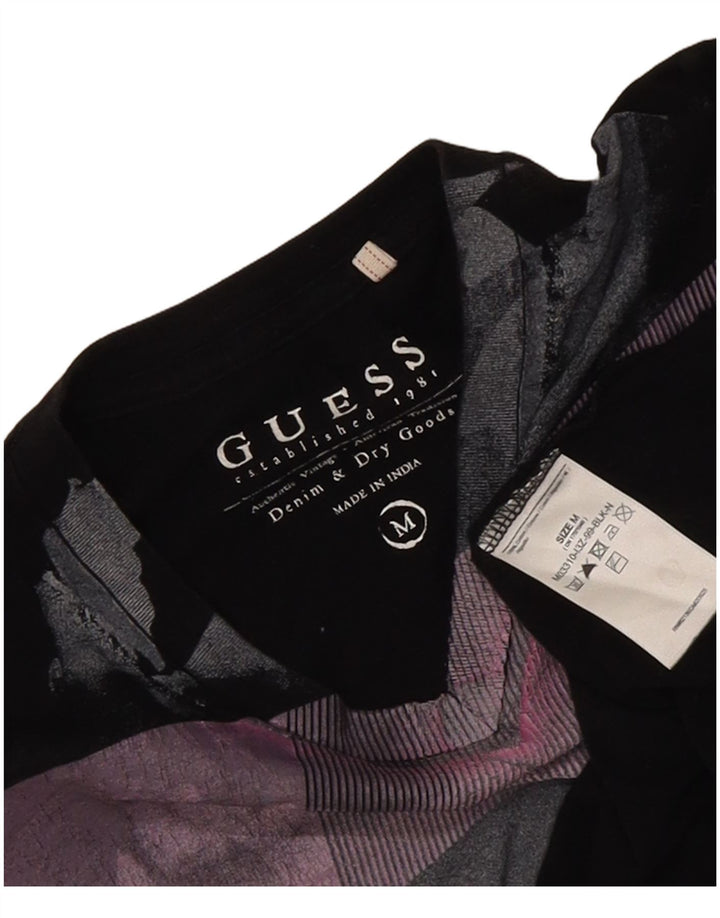 Guess Camiseta masculina gráfica Top médio algodão preto