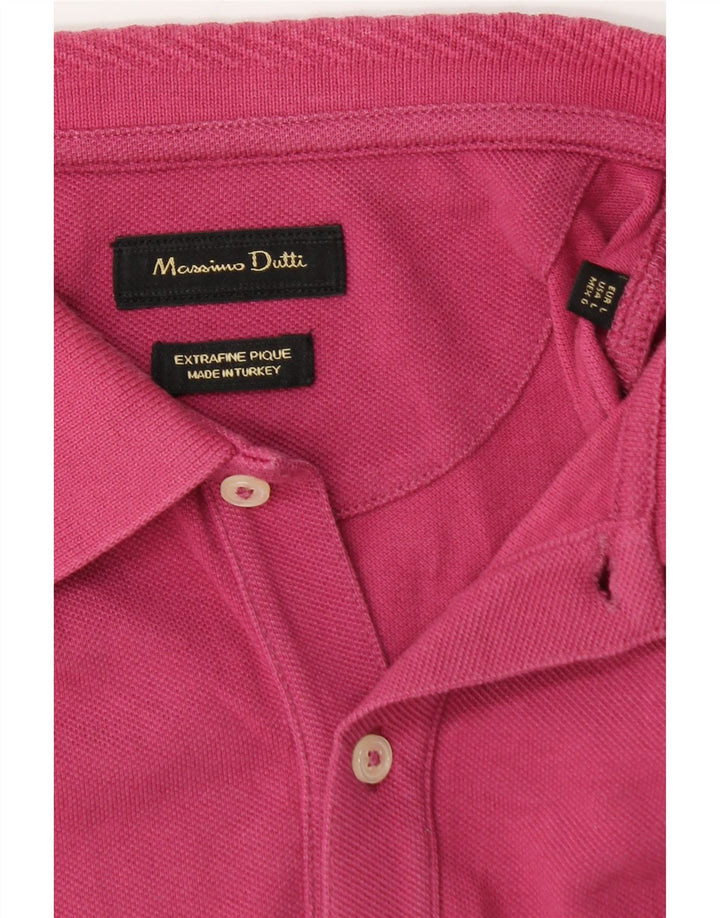 Camisa polo masculina Massimo Dutti grande rosa