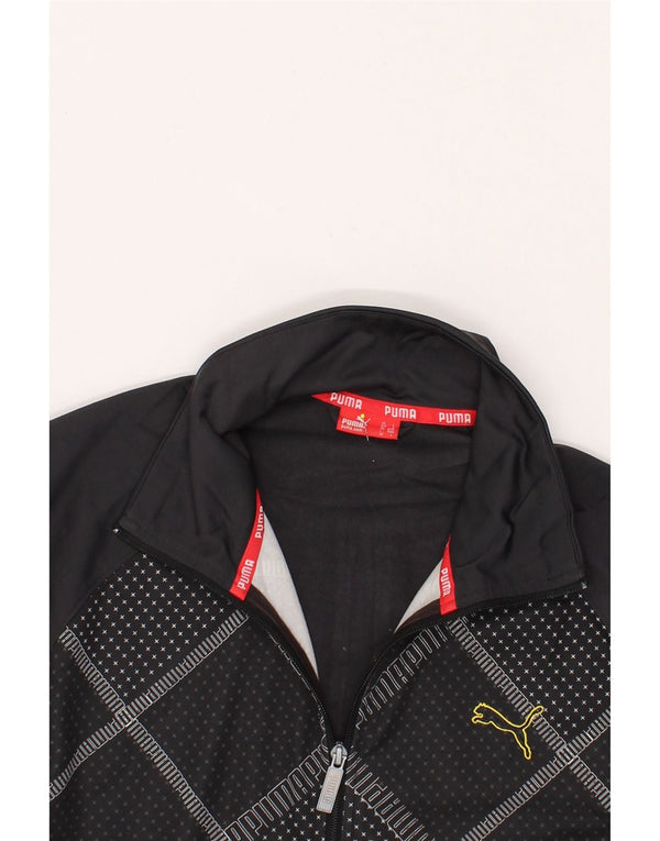 PUMA Mens Graphic Tracksuit Top Jaqueta Grande Poliéster Geométrico Cinza