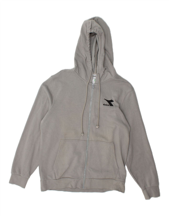 DIADORA Mens Zip Hoodie Sweater Medium Grey Vintage Diadora and Second-Hand Diadora from Messina Hembry 