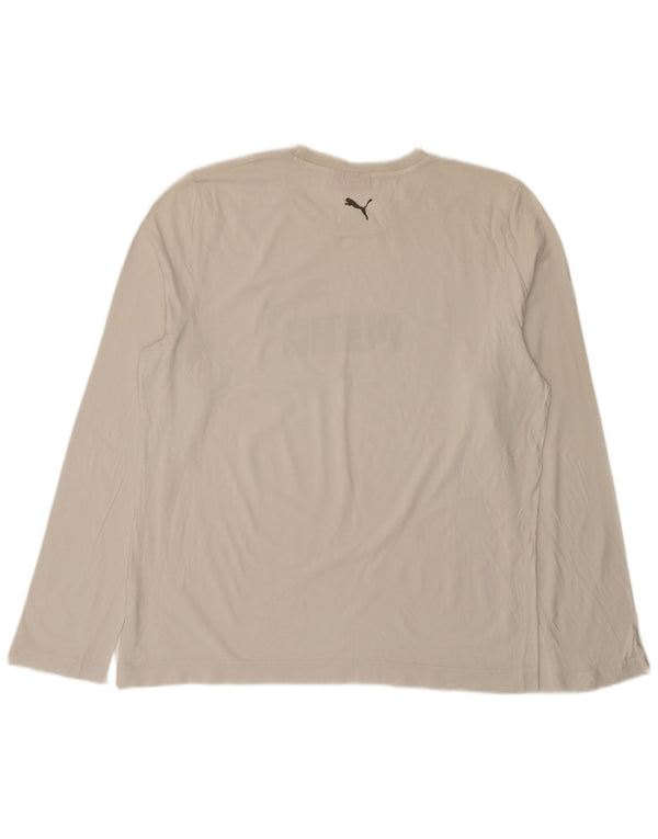Puma Mens Graphic Top Long Sleeve XL White