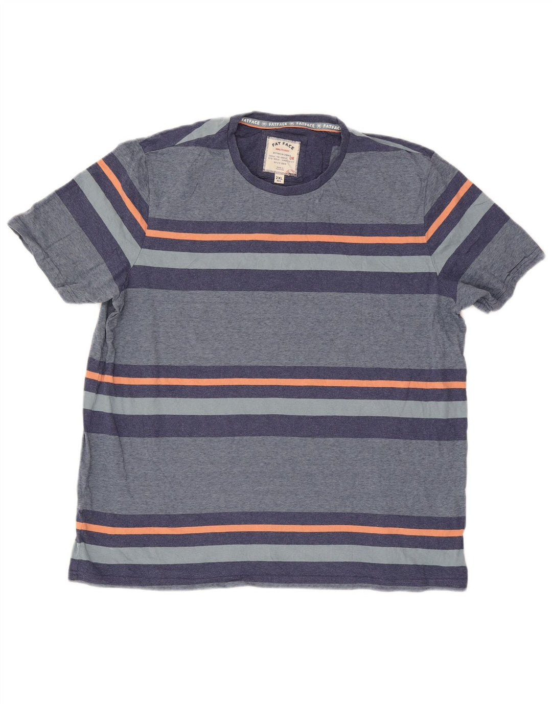 Camiseta masculina Fat Face Top 2XL listrado azul
