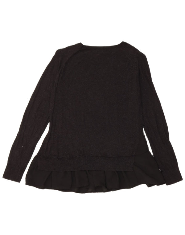 Suéter feminino Topshop com gola canoa UK 6 XS poliéster preto
