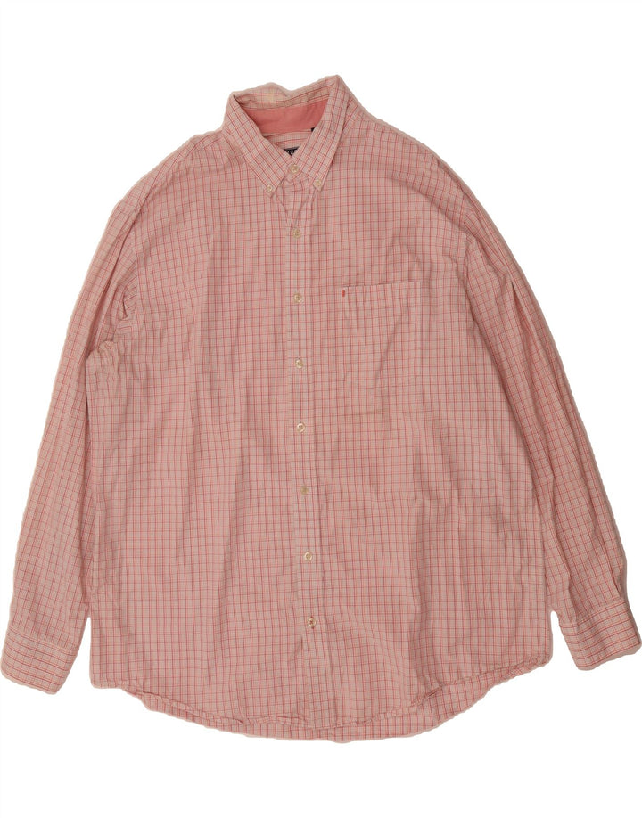 IZOD Mens Shirt 2XL Pink Check Cotton Vintage Izod and Second-Hand Izod from Messina Hembry 