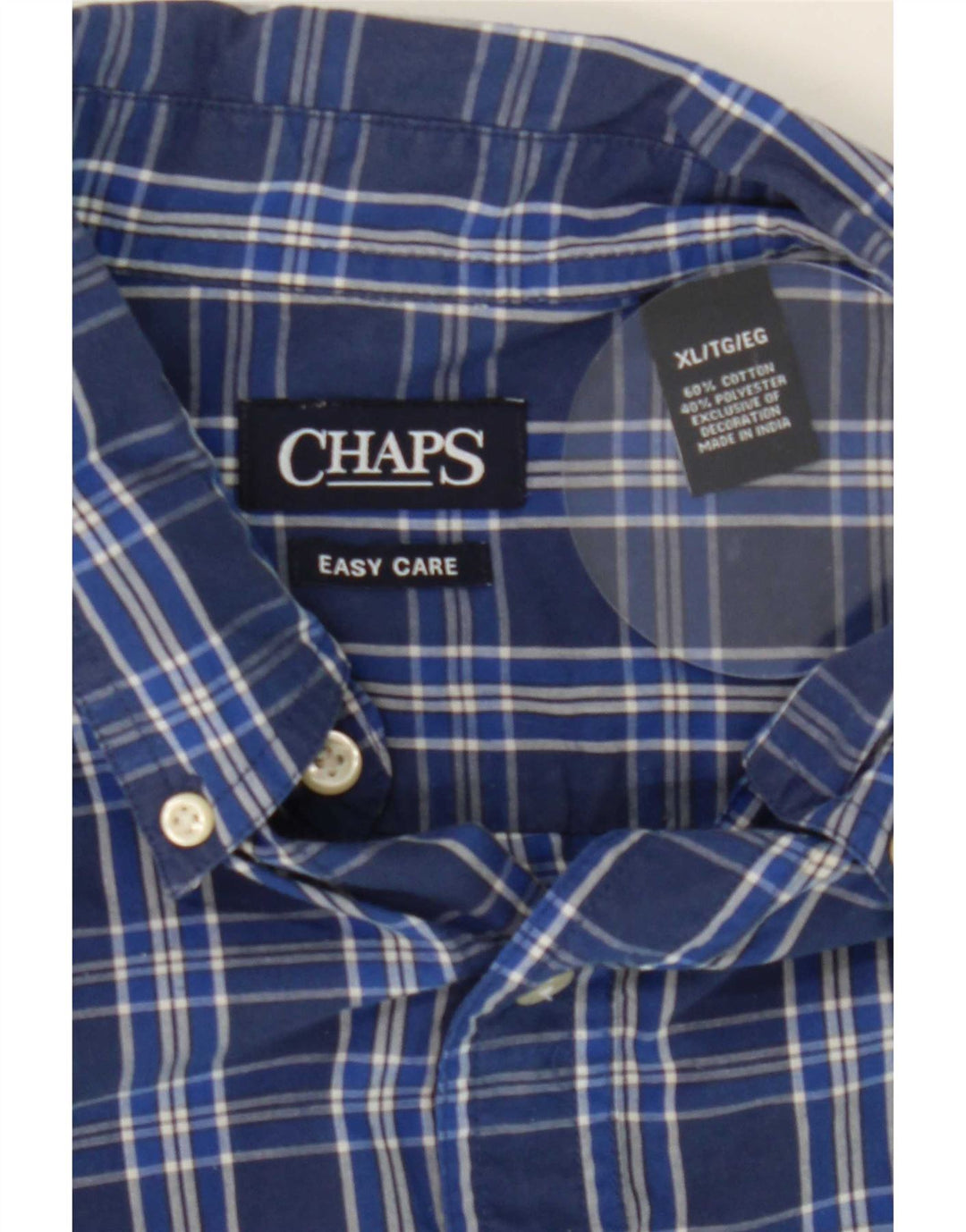Camisa masculina Chaps XL azul xadrez algodão