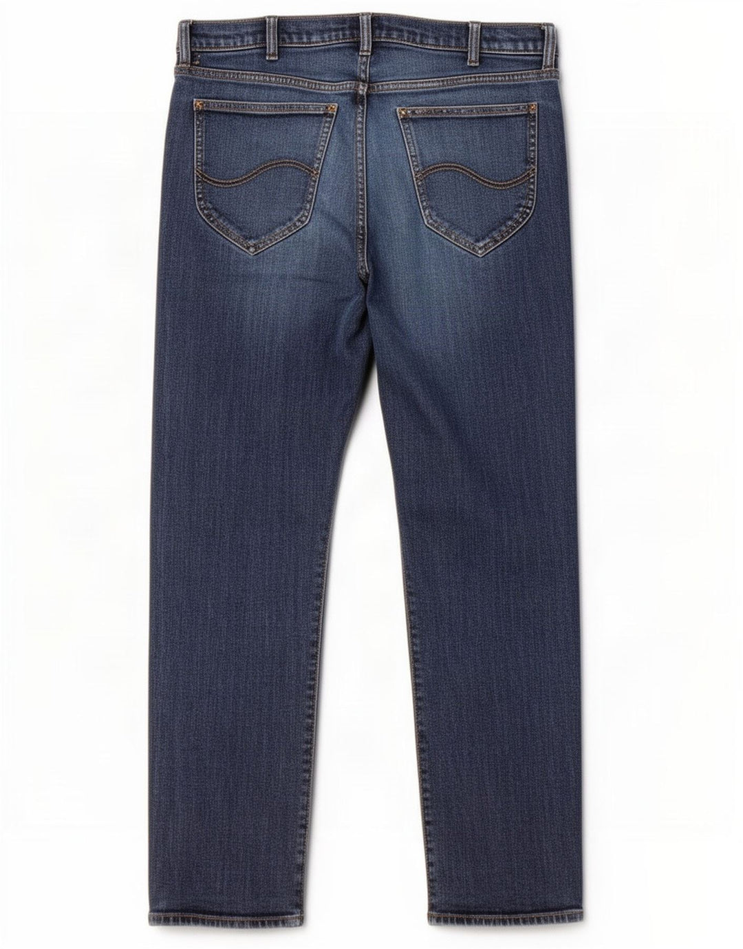Lee Womens Daren Zip Fly Straight Jeans W36 L30 Azul Algodão