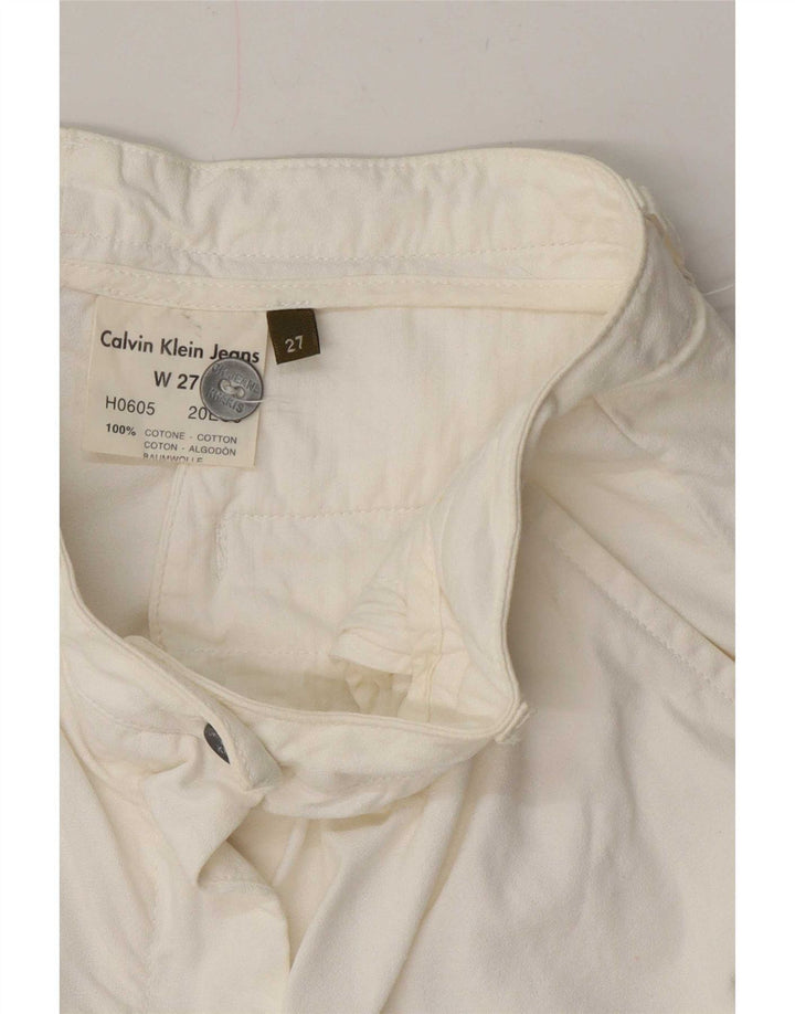 Shorts chino feminino Calvin Klein W27 pequeno algodão branco