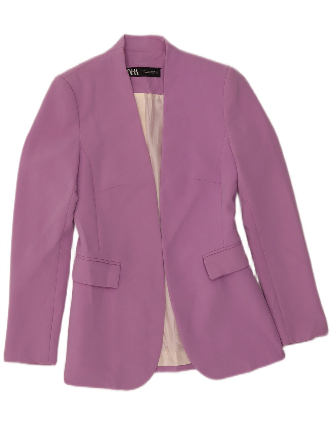 Jaqueta Zara Womens Open Blazer UK 6 XS Roxo Poliéster
