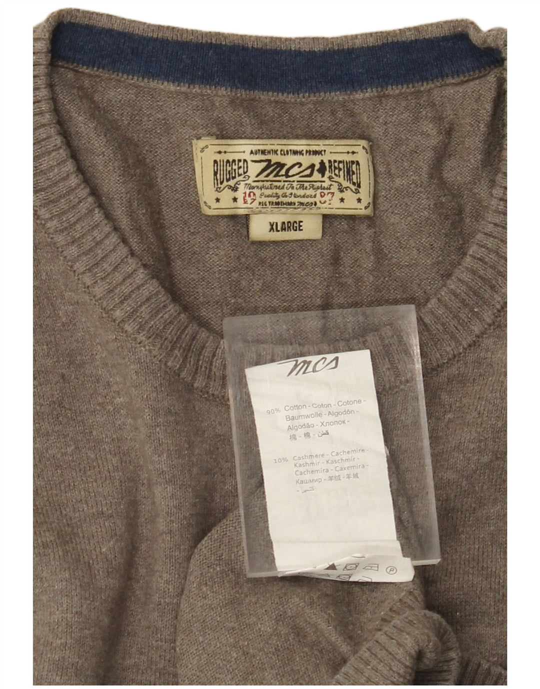 MARLBORO CLASSICS Suéter masculino com gola redonda XL algodão cinza