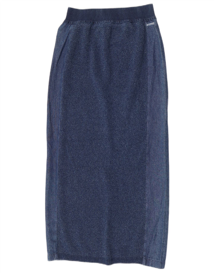 Saia midi feminina Blue Willi médio W28 algodão azul