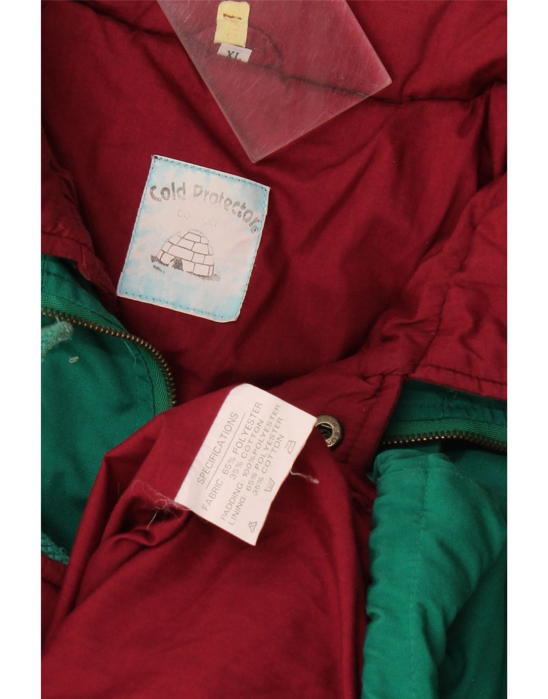 Jaqueta acolchoada masculina vintage UK 42 XL poliéster verde