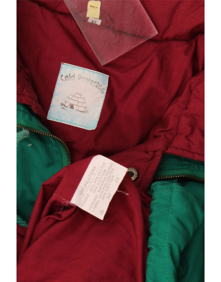 Jaqueta acolchoada masculina vintage UK 42 XL poliéster verde
