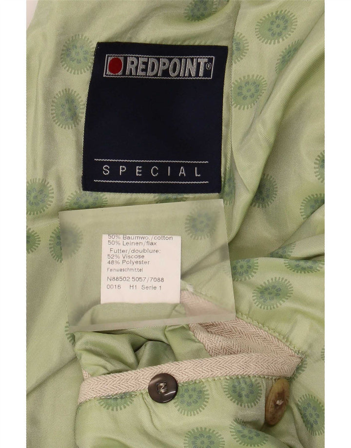 Jaqueta blazer masculina Redpoint com 3 botões IT 48 algodão espinha de peixe bege médio