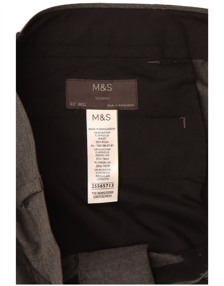 Calça casual skinny masculina Marks & Spencer W32 L31 poliéster cinza