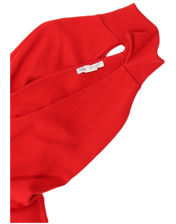 Suéter Zara feminino com aquecedor de braço Reino Unido 12 vermelho médio