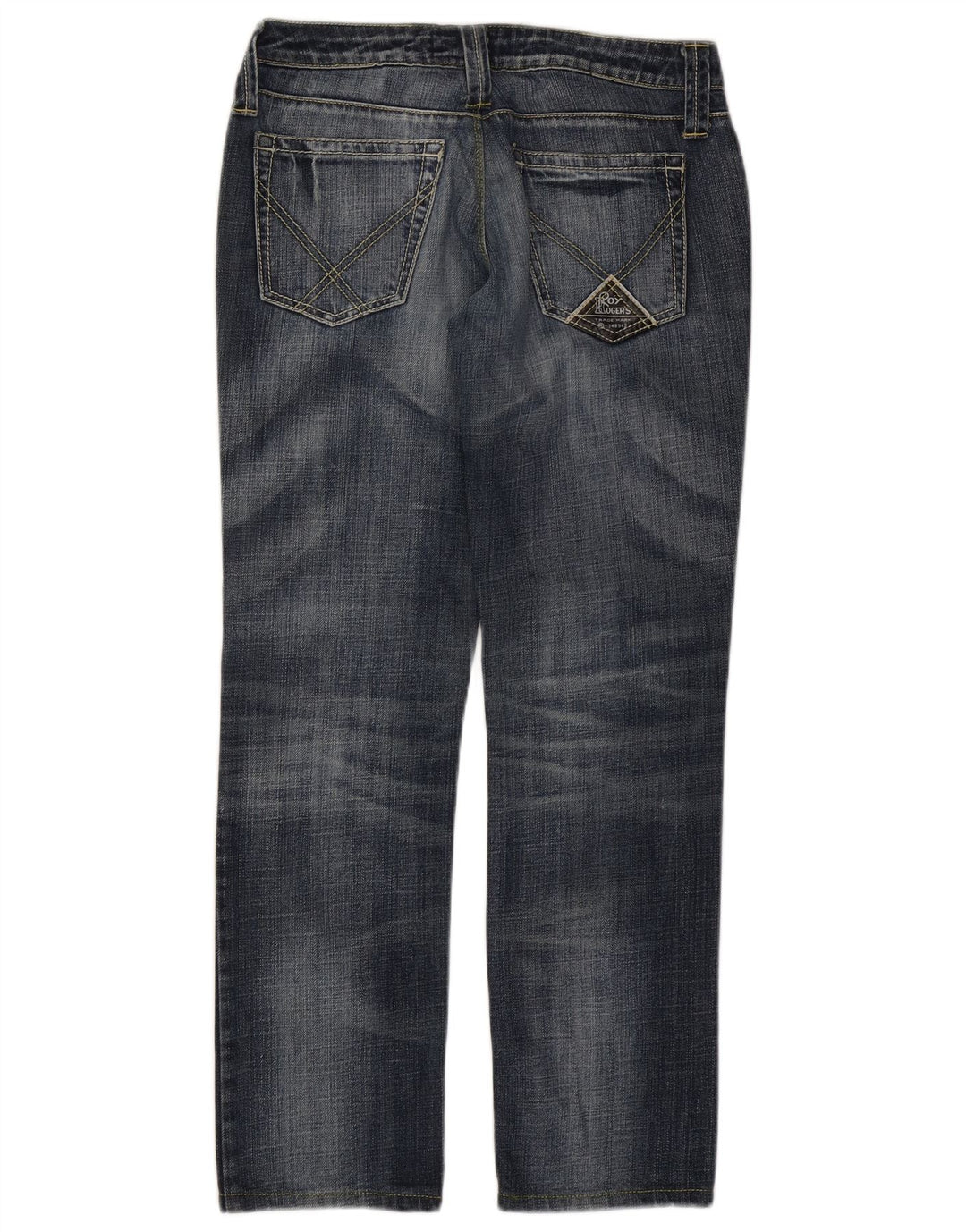Calça jeans feminina Roy Rogers Seven Bell Straight IT 42 médio W28 L29 azul