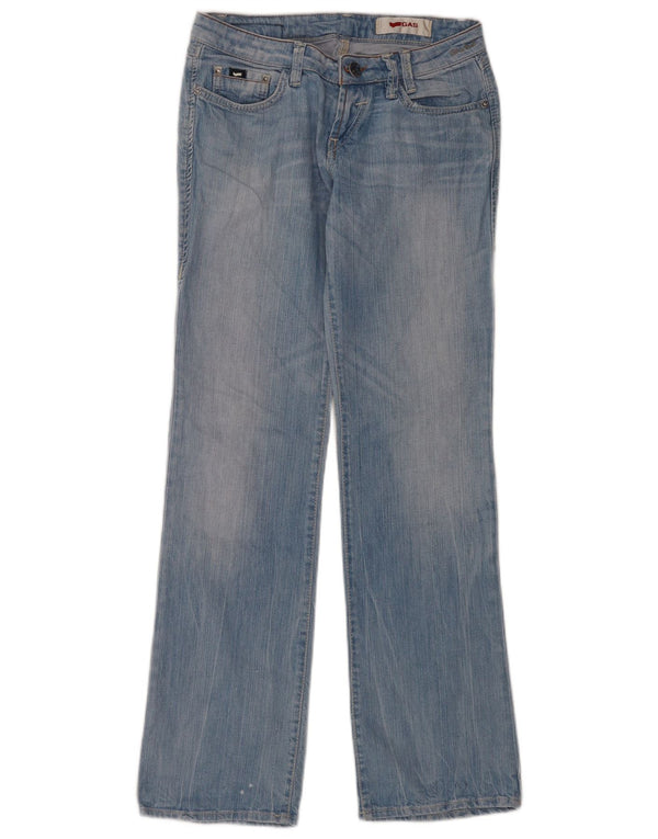 Gas feminino cintura baixa bootcut jeans W28 L31 algodão azul