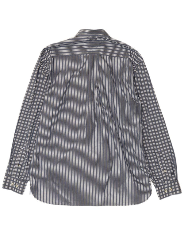 Camisa masculina Tommy Hilfiger de algodão listrado azul médio