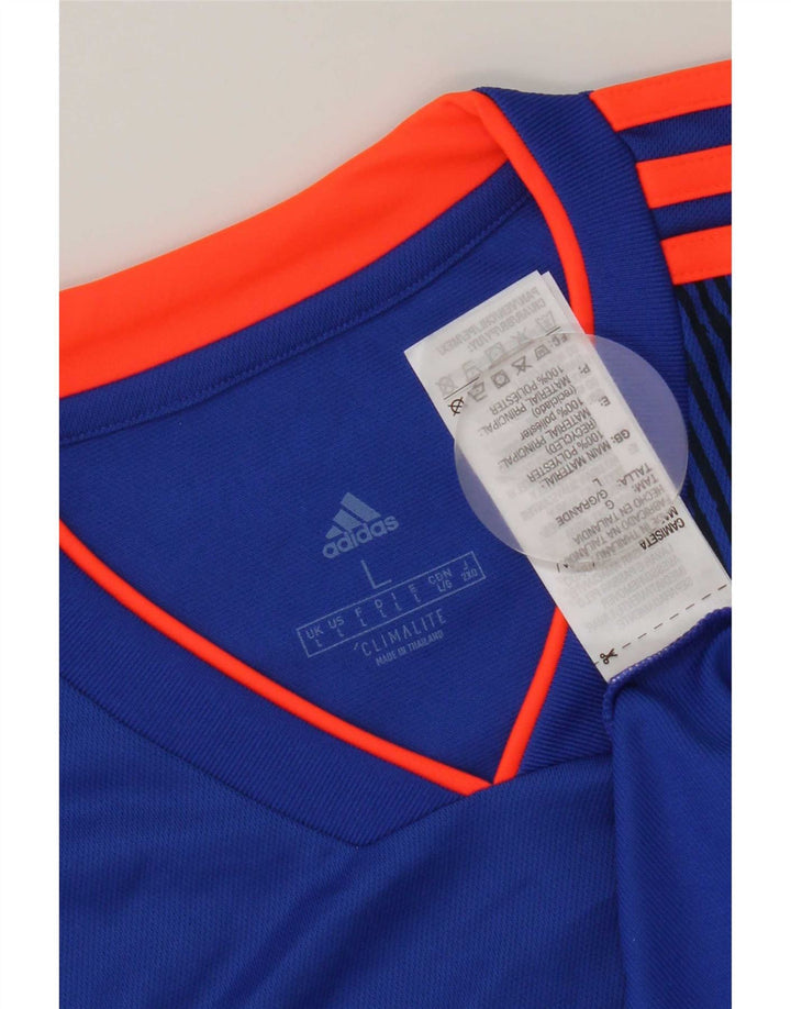 Camiseta Adidas Masculina Climalite Graphic Top Grande Azul Geométrico Poliéster