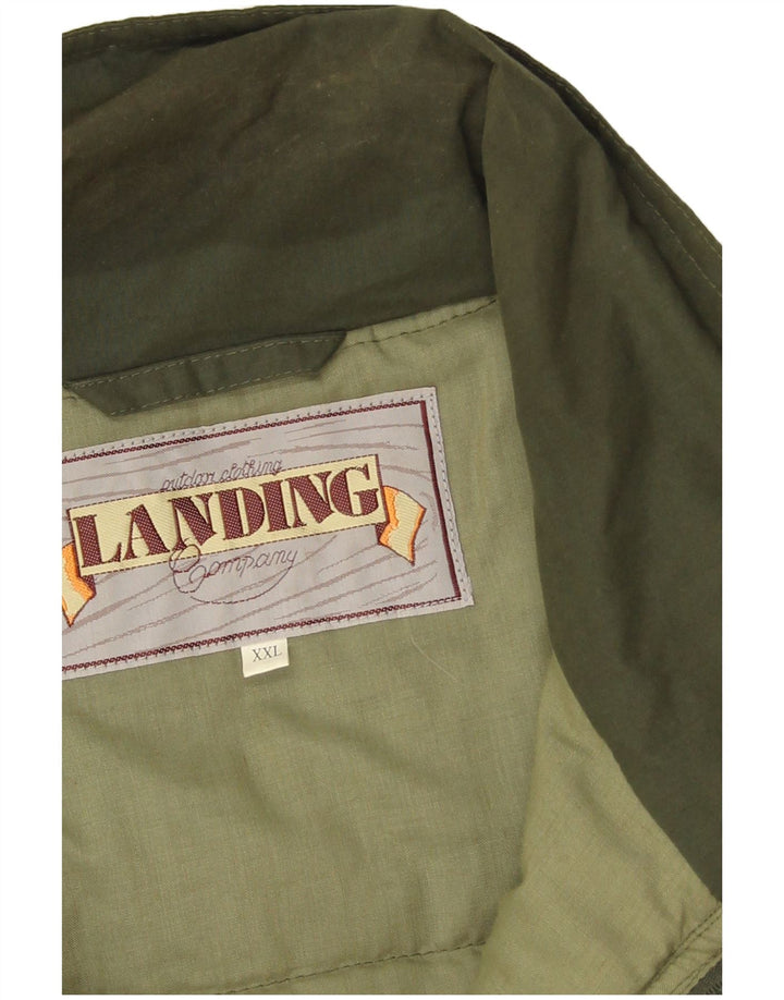 Colete utilitário masculino vintage UK 44 2XL poliéster cáqui