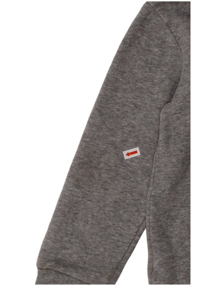 Suéter adidas masculino com capuz e zíper 5-6 anos algodão manchado cinza