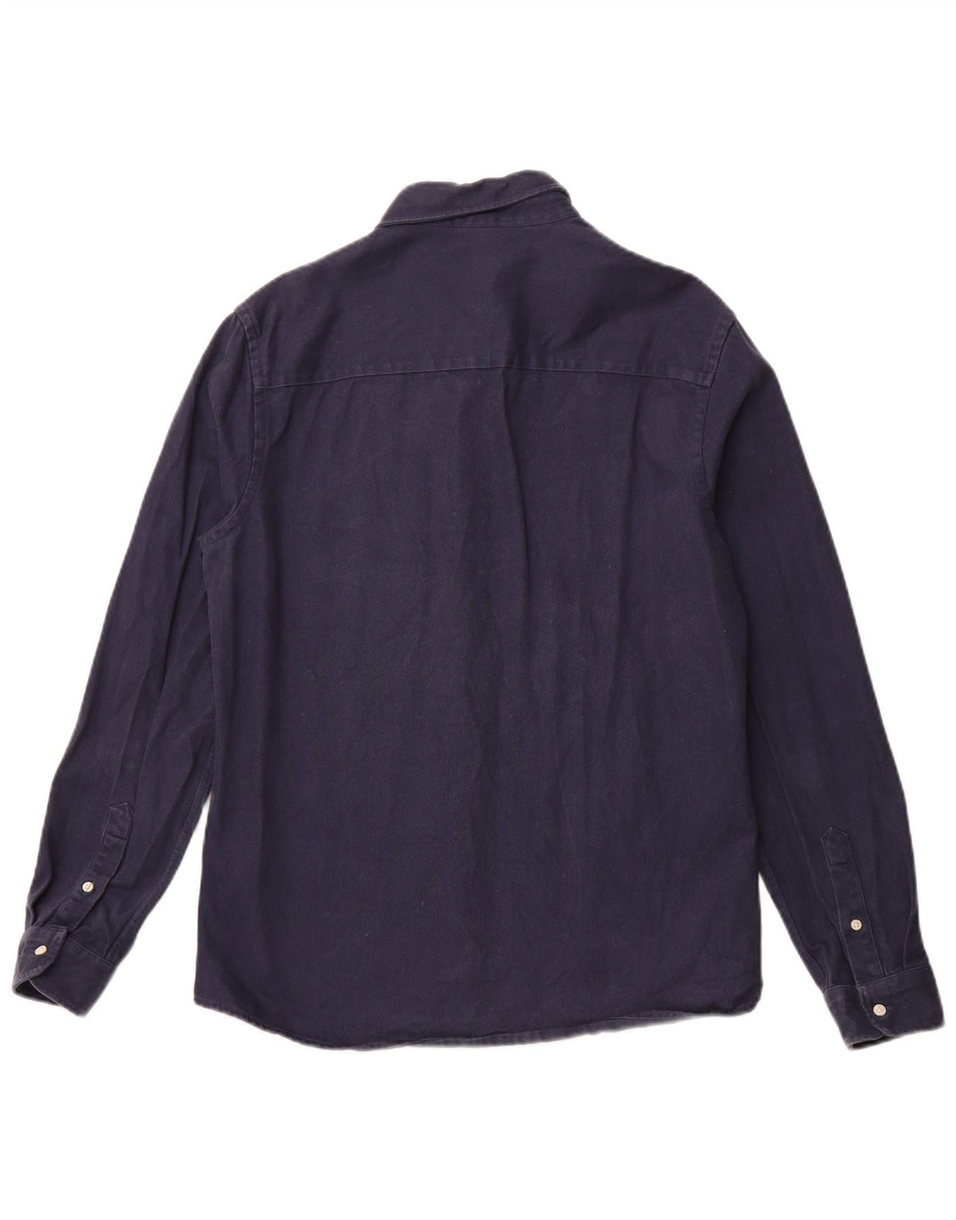 Camisa masculina de flanela ZARA médio algodão azul marinho