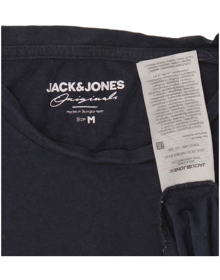 Camiseta masculina JACK & JONES de algodão azul marinho médio