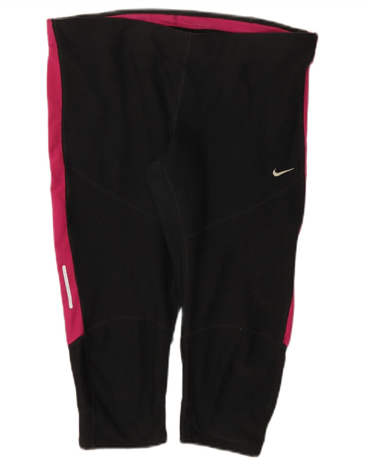Leggings Nike Dri Fit Capri UK 14 Grande Preto Colourblock Poliéster
