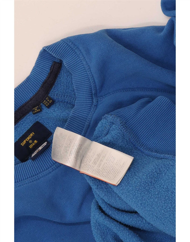 Suéter superdimensionado feminino Superdry UK 12 algodão azul médio