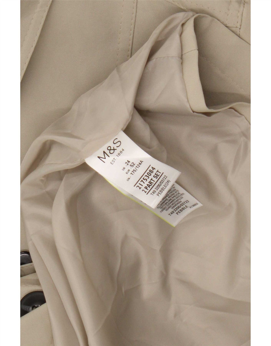 Casaco impermeável feminino Marks & Spencer Reino Unido 24 4XL verde poliéster