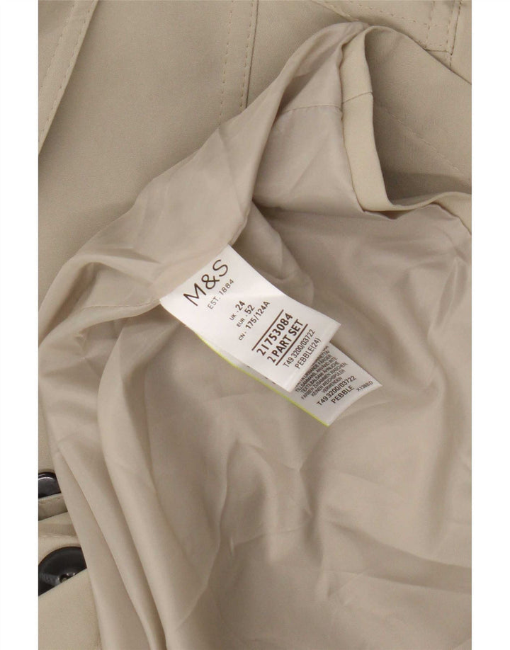 Casaco impermeável feminino Marks & Spencer Reino Unido 24 4XL verde poliéster