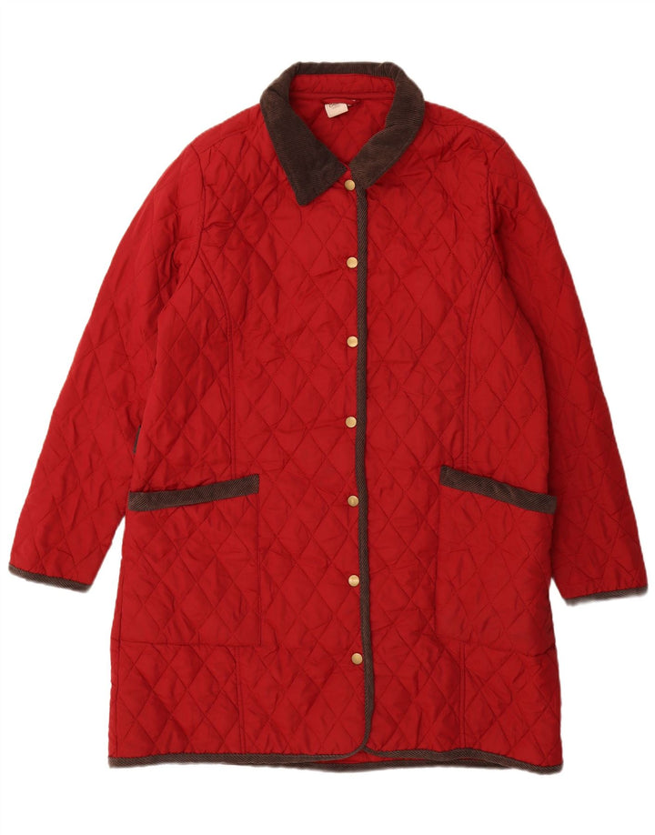 Sobretudo acolchoado feminino Cotton Traders UK 18 XL poliéster vermelho