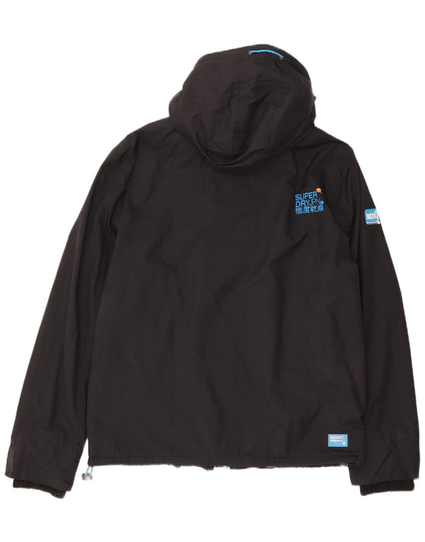 Superdry Mens Windcheater Hooded Windbreaker Jacket UK 42 XL Black Nylon