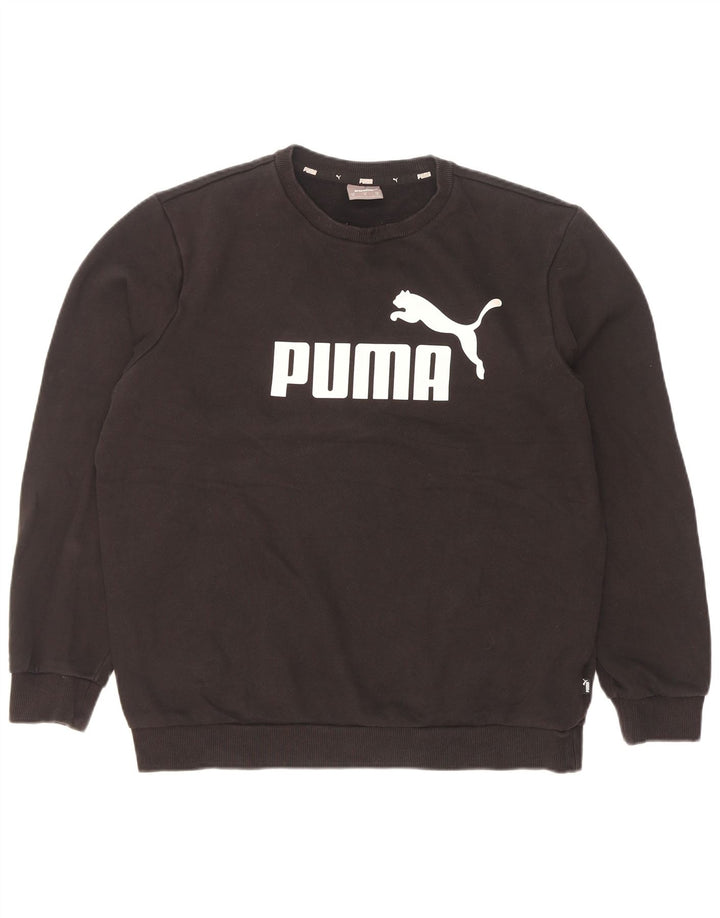 Puma Mens Graphic Moletom Jumper Médio Algodão Preto