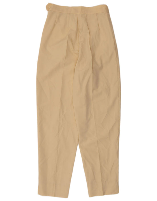 Calça casual feminina Swish cintura alta com pregas IT 42 médio W26 L28 bege