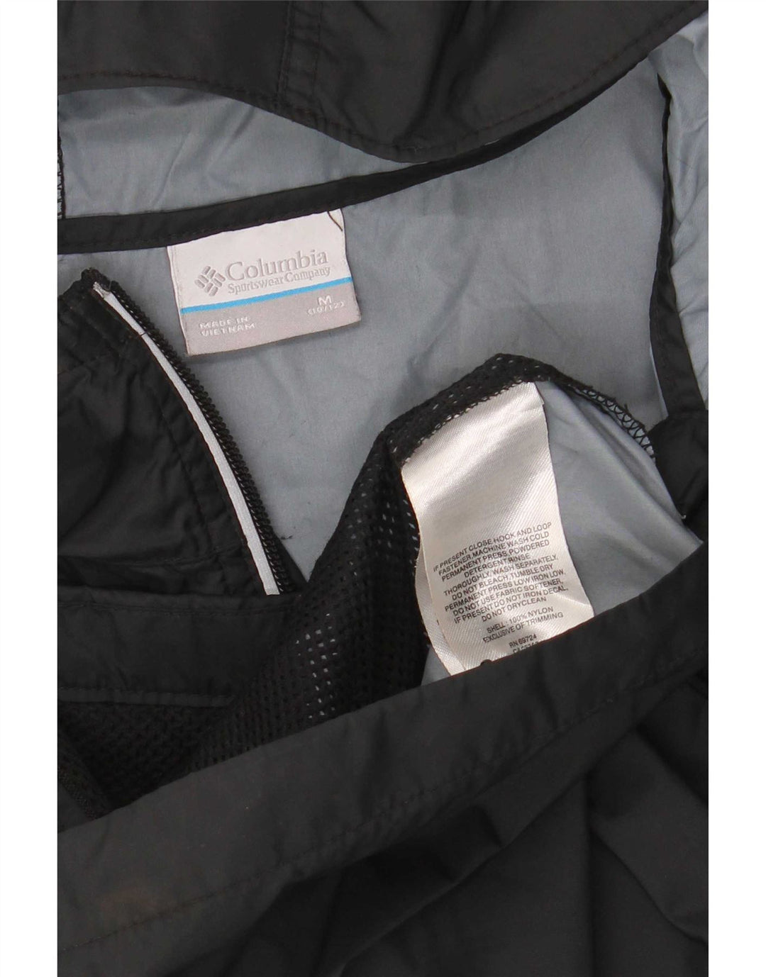 Jaqueta de chuva com capuz Columbia Boys 10-11 anos médio preto nylon